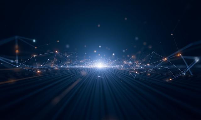 Abstract mathematical visualization of geometric lines converging, representing logical structure