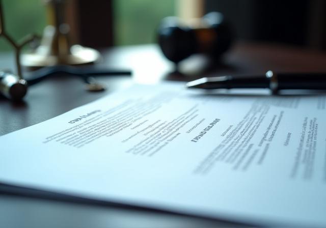 Close-up professional review of a legal landscape with precision tools